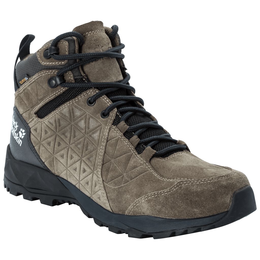 Jack Wolfskin CASCADE HIKE LT TEXAPORE MID ορειβατικα παπουτσια ανδρικα χακί/μαυρα | GR8903235